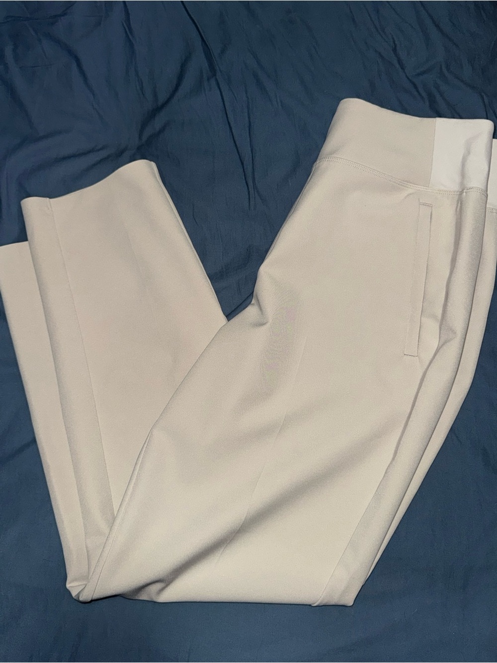 Athleta Cream Ponte Pull-On Trousers
